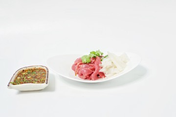 Beef flavored with flavored sauces  Northeast thai styles