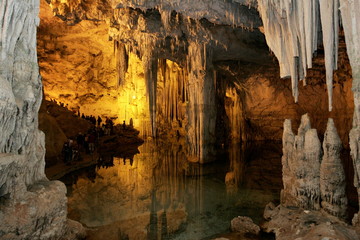 Scenic view of Neptune's cave (Grotte di Nettuno) is a stalactite cave near the town of Alghero, Capo Caccia  © Art Johnson