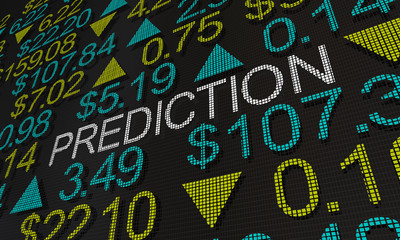 Prediction Stock Market Forecast Outlook Future Results 3d Illustration
