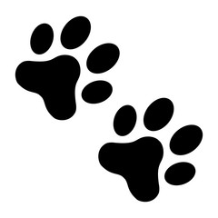 Paw icon logo vector in flat style  design template