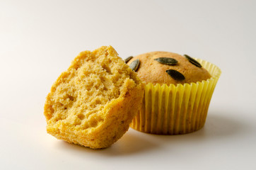 Pumpkin Spice Muffins Isolated on a White Background