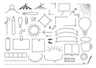 手書きのシンプルなフレームセット