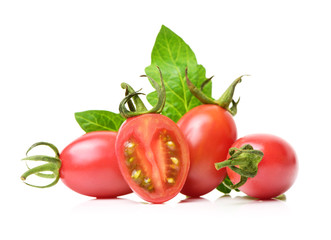 cherry tomatoes on white background 