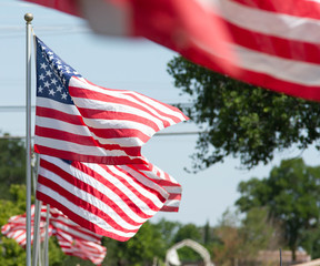 american flag in the wind