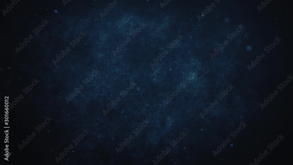 Wall mural blue space debris background 4k loop features a blue space like environment with particle lights, gl