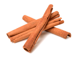 Cinnamon on a white background
