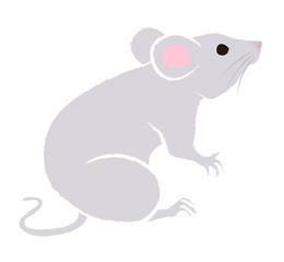 上を向くネズミ - 子年年賀状素材