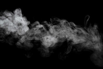 Abstract powder or smoke effect isolated on black background