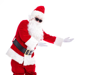 Fototapeta na wymiar Happy Santa Claus isolated on white background