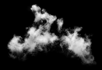 Textured Smoke,Abstract white,isolated on black background