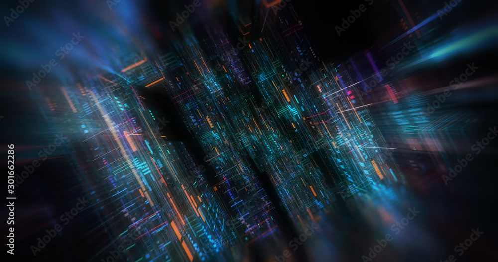 Poster abstract futuristic technological background, floating circuits, charts, digits elements. nano chip 