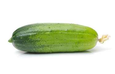 Green cucumber on the white background