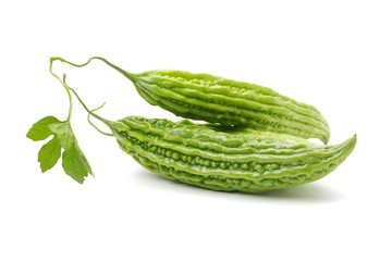 Bitter melon on white background