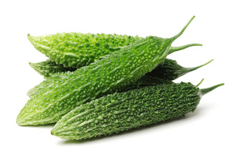 Bitter melon on white background