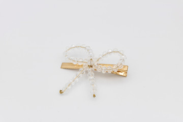 Luxury hair clip on white isolated background.