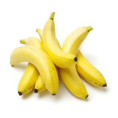Fresh ripe bananas on white background 