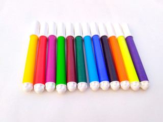 multi color marker isolated on white background
