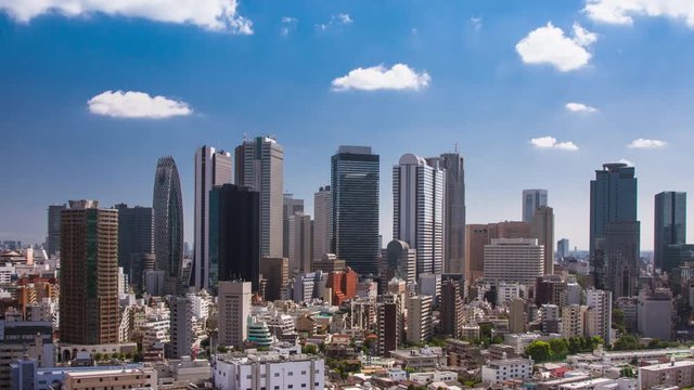 Time Lapse of the incredible skyline of Shinjuku in Tokyo Japan