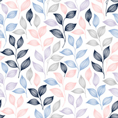 Materiał do szycia Wrapping tea leaves pattern seamless vector illustration.