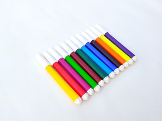multi color marker isolated on white background