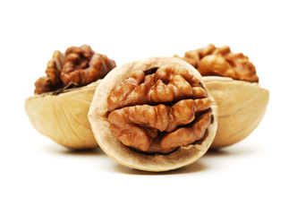 walnuts on a white background