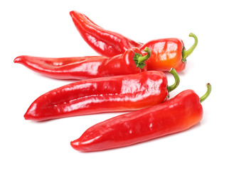 Fresh red pepper on white background