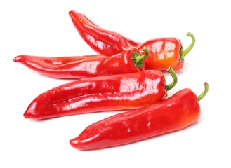 Fotobehang Fresh red pepper on white background © zcy