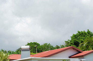 Solar Water Heater On Rooftop