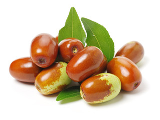 jujube or chinese date on white background