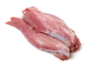 Fresh raw pork on white background