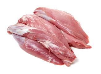 Fresh raw pork on white background