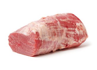 raw beef of leg on white background 