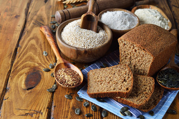 Whole grain diet bread with amaranth