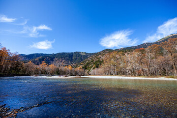 Naklejka premium 上高地 景色 旅行 観光客