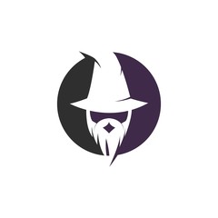 Wizard character logo vector template
