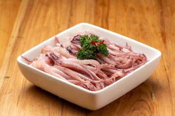 Squid must be on a plate, Chinese hot pot