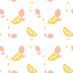 Lemon slice seamless pattern