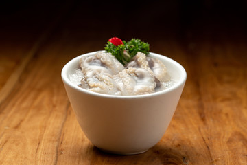 Small octopus, octopus on a plate