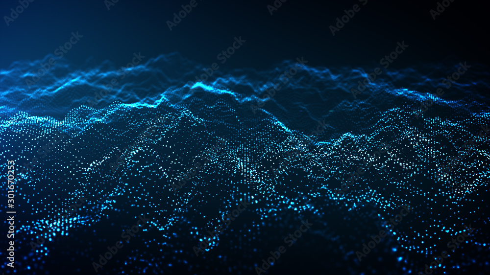 Poster abstract technology big data background concept. motion of digital data flow. transferring of big da