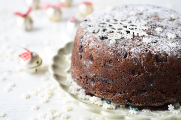 Traditional Christmas fruit pudding
