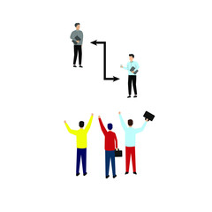 Obraz premium Set of flat cartoon characters isolated with business people