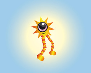 funny sun character vector