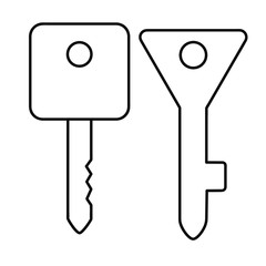 Set of vector icons with two keys