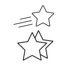 Obraz premium Set of simple icons with three stars.
