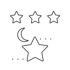 Set of simple icons with stars and crescent