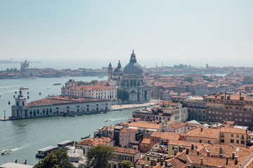 Fototapeta premium Panoramic view of Venice city and Basilica di Santa Maria della Salute