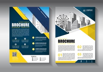 Business abstract vector template. Brochure design, cover modern layout, annual report, poster, flyer in A4 with colorful triangles, geometric shapes for tech, science, market with light background