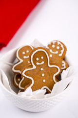 Christmas gingerbread man cookies in different shapes 