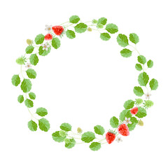 イチゴ フレーム 水彩 イラスト