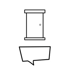 Set of simple icons with door and speech bubble.